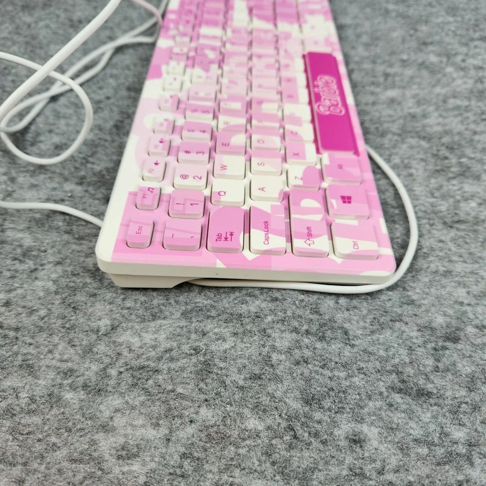 Barbie KY0003 Keyboard Pink Wired USB Computer Ergonomic Number Pad Tested